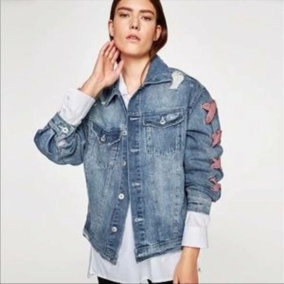 Zara denim jacket with bows - Picture 5 of 12